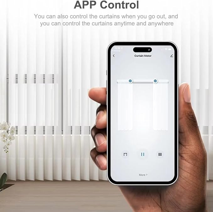 Smart WiFi Motorized Vertical Blind Motor Track Kit for Sliding Glass Doors, 2.5N.m Heavy Duty Electric Curtain Rail, Compatible with Alexa & Google Home (3.5 Meters (137.8 inches))