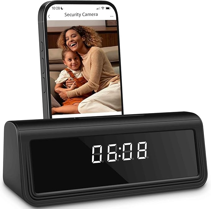 4K WiFi Security Clock Camera with Night Vision, Motion Detection, and 160° Wide Angle for Home & Office Surveillance