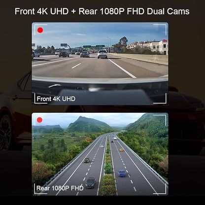 OEM Style Front 4K + Rear 1080p Dash Cam for Toyota Camry 2021 2022 2023 2024 LE L XLE TRD XSE SE Hybrid (Gen8/XV70), OEM Look, 2160P UHD Video， WiFi & APP, Loop Recording, Easy to Use,128G