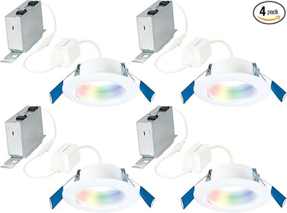 HAL0 4" Smart Wi-Fi® Recessed Canless LED Downlight 4-Pack Connected by WiZ Pro - RLWZC409-4PK