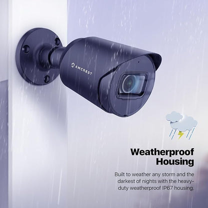 Amcrest 4K Analog Outdoor Security Camera, Bullet 4K (8MP) @15fps, CCTV-Coax-BNC, 98ft Night Vision, IP67 Metal, 125° Angle, Mic, Black (Not an IP Camera) (DVR Required, Not Included) (AMC4KBC28-B-V3)
