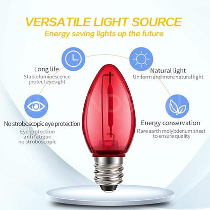 Ruiandsion E12 LED Bulb 110V Red E12 Screw-in for Chandelier Holiday Light String Wall Night Display Light Pack of 10