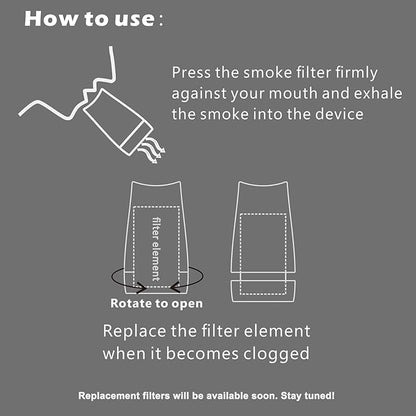 Portable Personal Air Filter On-the-Go Ready Design Replaceable filter cartridge Biodegradable & Up to 500+ Uses