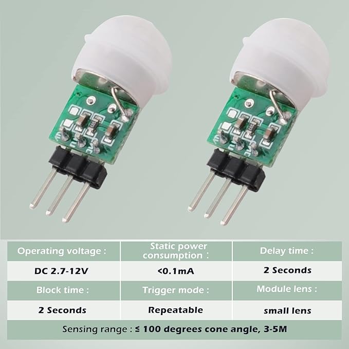 5PCS HC-SR312 AM312 Mini Pyroelectric Infrared PIR Human Sensor Module Modules Body Motion Automatic Detector DC 2.7 to 12V for Arduino Raspberry Pi