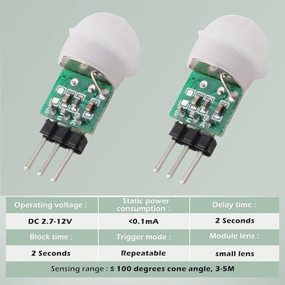 5PCS HC-SR312 AM312 Mini Pyroelectric Infrared PIR Human Sensor Module Modules Body Motion Automatic Detector DC 2.7 to 12V for Arduino Raspberry Pi