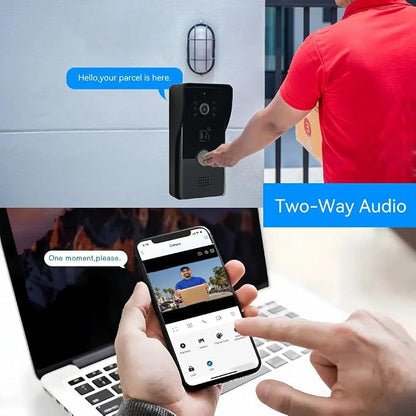 2 Wired Video Intercom System with 1080P Camera 7 Inch Touch Screen Monitor,WiFi Video Door Phone Kit,Motion Detect, 3 in 1 Remote Unlock,Tuya 32G