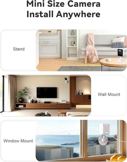 Gianteye 2K Indoor Security Camera (2-Pack), Dual-Band 2.4/5GHz WiFi Pet & Baby Monitor, AI Event Detection with Smart Search, Color Night Vision, 2-Way Audio, Human Detection, US App