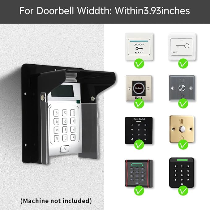 Doorbell Rain Cover, Gate Outdoor Keypad Cover, Universal Flip-Open Rain Shield for Doorbell & Lock Keypad/Attendance Machine, Weatherproof Protective Cover (M - Flip Lid)