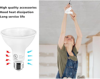 LightingWill 11W Par30 LED Bulb (75W Equivalent), UL Listed, 5000K Daylight White Dimmable Flood Light Bulbs, 850 Lumens, E26 Base, LED Recessed Light Bulbs for Indoor Outdoor, 6 Pack