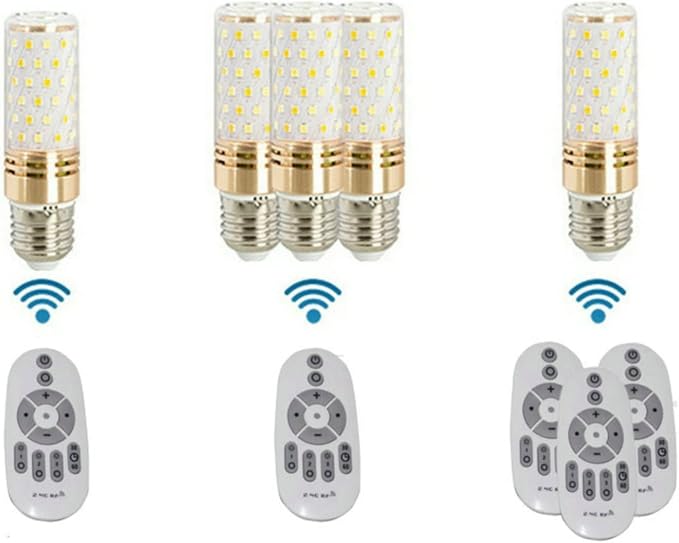 9W E27 Smart LED Corn Light Bulbs with 2.4GHz Wireless 3-Zone Remote Control - Dimmable Color Temperature (Warm White to White) and Brightness,Pack of 2 (2 Bulb+1 Remote)