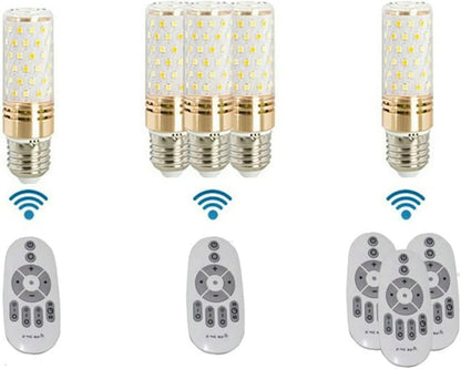 9W E27 Smart LED Corn Light Bulbs with 2.4GHz Wireless 3-Zone Remote Control - Dimmable Color Temperature (Warm White to White) and Brightness,Pack of 2 (2 Bulb+1 Remote)