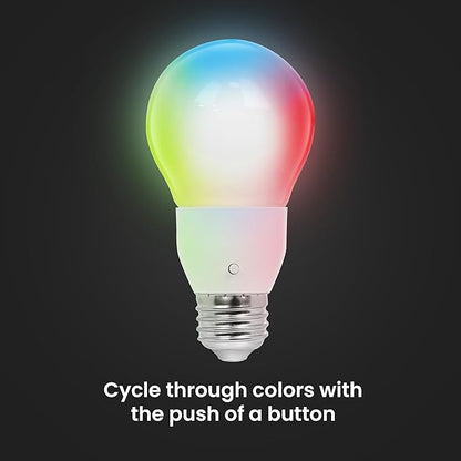 Feit Electric A19 LED Color Changing Bulb, 6 Fun Effects, Smooth Transitions & Flashing Modes, 100,000 Hours Lifespan, Ideal Indoor & Outdoor Party Lighting, A19/LED/PARTY