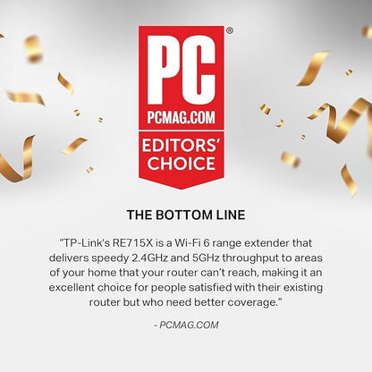 TP-Link AX3000 WiFi 6 Range Extender | PCMag Editor's Choice | Dual-Band Wireless Repeater w/Ethernet Port | Up to 2400 Sq. Ft., 64 Devices | Internet Signal Booster | APP Setup | EasyMesh (RE715X)