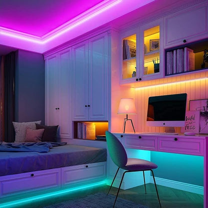 MIHEAL Led Strip Lights Kit 32.8 Ft (10m) 300leds Waterproof 5050 SMD RGB LED Flexible Lights with 44key ir Controller and Power Supply for Home,Kitchen,Trucks,Sitting Room and Bedroom Decoration.