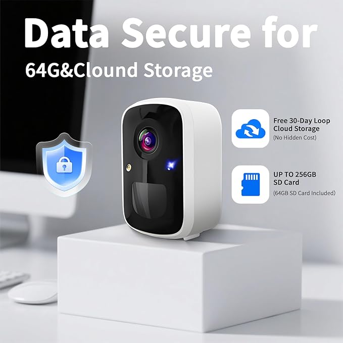 2026 Upgraded Wireless Security Camera, 5MP WiFi Battery Powered Camera for Home Security with AI Motion Detection, Spotlight, 2-Way Talk, Siren, IP65, Cloud&Up to 256G SD Storage( A sd Card Included)
