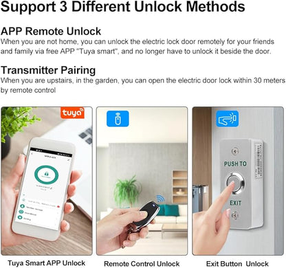 Premium Smart APP Unlocking Access Control System Kit, Simplified Wiring Door Lock Set, with Remote Controllers / 380lbs Magnetic Lock/DC 12V Power Adapter, Lock Delay Time Adjustable