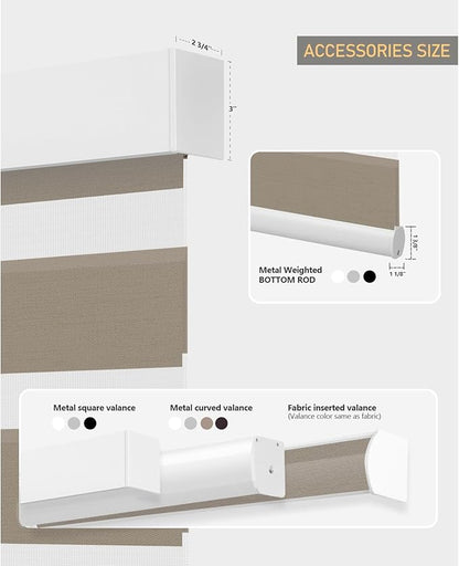ACMEART Motorized Zebra Blinds,Smart APP & Remote Control 95% Blackout Shades,Compatible with Alexa,Custom Size Electric Window Blinds for Bedroom/Home/Office (Warm Taupe)
