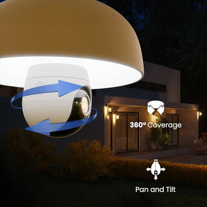 Lorex 2K Wi-Fi Smart Lightbulb Camera | E26/E27 Socket | Pan-Tilt View, Color Night Vision, Person & Vehicle Detection | 2-Way Talk | Alexa/Google | Cloud & Local Storage Option