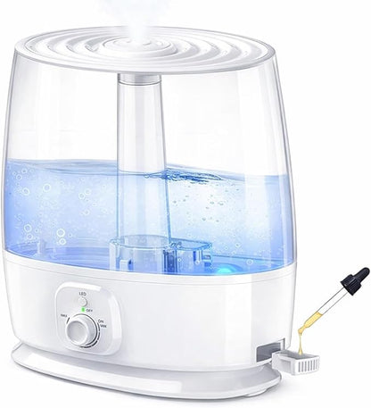 Novaspark 6L Humidifier Large Room 500 Sq Ft, 60H Ultrasonic Cool Mist Top Fill, Whisper Quiet 28dB, Auto Shut-Off, Night Light for Baby Nursery Bedroom Plants - 1.6 Gallon
