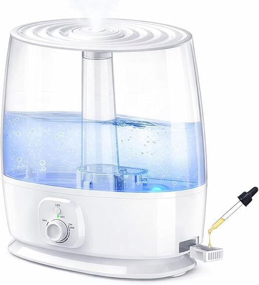 Novaspark 6L Humidifier Large Room 500 Sq Ft, 60H Ultrasonic Cool Mist Top Fill, Whisper Quiet 28dB, Auto Shut-Off, Night Light for Baby Nursery Bedroom Plants - 1.6 Gallon