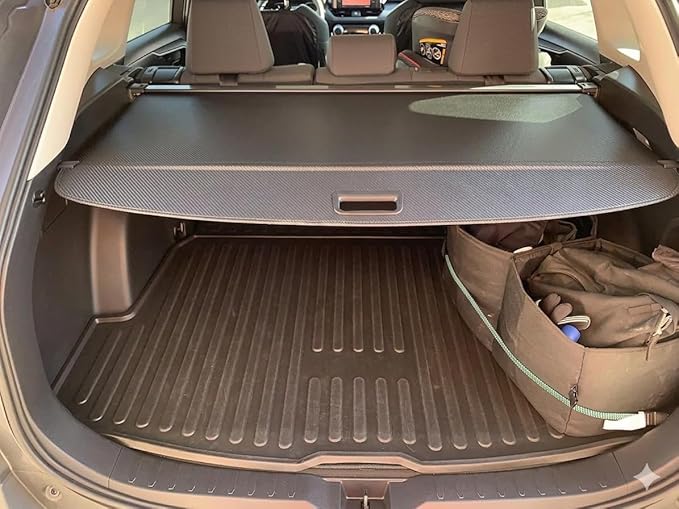Powerty Retractable Cargo Cover for Toyota RAV4 2019-2025, Carbon Fiber Trunk Cover for RAV4 Privacy Screen Rear Security Shade for RAV4 Accessories