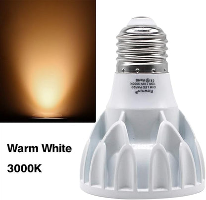 PAR20 LED Bulb 12W Dimmable 3000K Soft White, COB Spotlight 24° Beam Angle, E26 Base for Recessed Lighting, Range Hood, Kitchen Ceiling Lights, 1200LM 90W Equivalent, 2-Pack