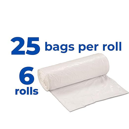 Inteplast VALH3860N22 HDPE Waste Can Liner, 0.74 Mil, Star Seal, 38" x 58", Natural (6 Pack of 25)