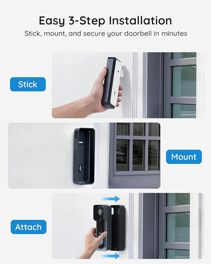 BOIFUN 5MP Video Doorbell Camera Wireless – Sharper Than 2K, No Subscription, 166° Wide View, HDR Night Vision, Smart Human Detection, Two-Way Audio & Battery Doorbell with Chime, 2.4 GHz Wi-Fi Only