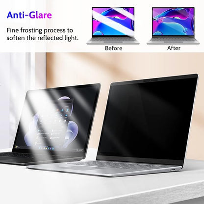 Peslv Magnetic Privacy Screen for Surface Laptop Go 3/2/1 12.4 Inch, Removable Anti Blue Light Glare Filter, Black Security Private Apy Block Protector