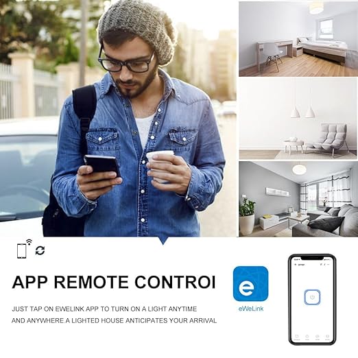 QIACHIP Wi-Fi Smart 2.4G Remote Control Light Socket E26 E27 Bulb Socket Adapter, eWeLink APP Remote Timing, Compatible with Alexa and Google