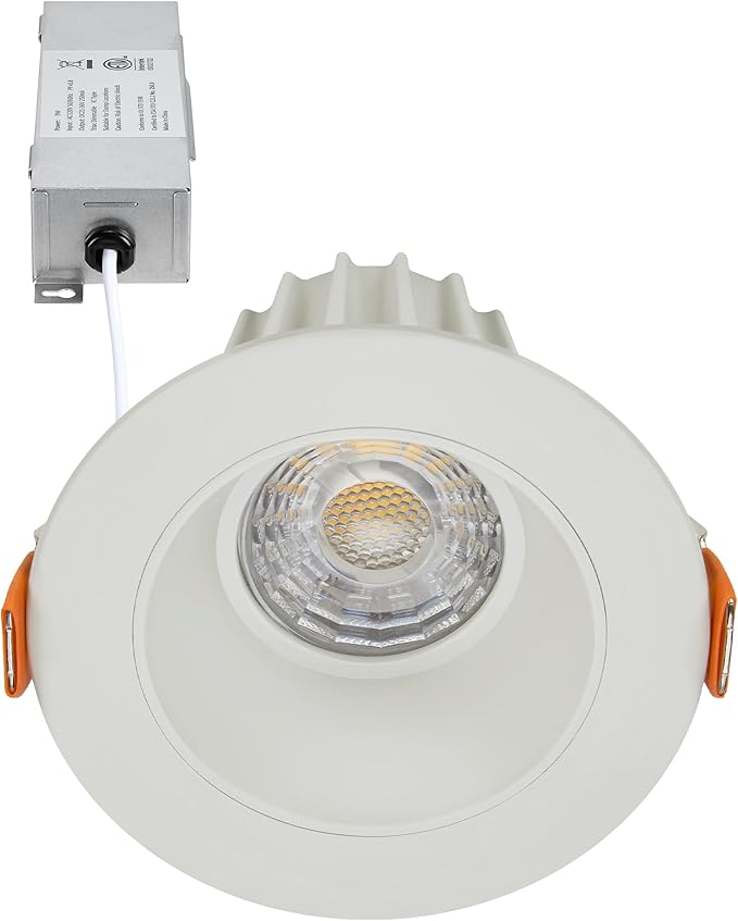 Maxxima 2 in. Ultra-Thin Recessed Anti-Glare LED Downlight - Canless IC Rated, 5 Color Temperature Selectable 2700K/3000K/3500K/4000K/5000K, Dimmable, Round Stone Gray Trim, 90 CRI