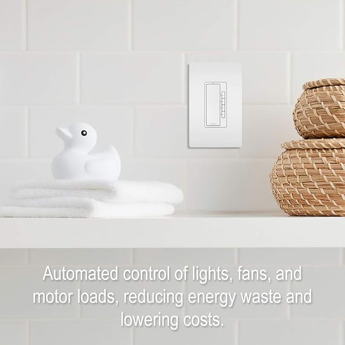 Legrand Radiant Digital Countdown Timer Rocker Light Switch, For Home Lighting Control, with Locator & Time Indicator, 60/40/20/10 Minute Settings, RT2WCCV4, White, 1 Count