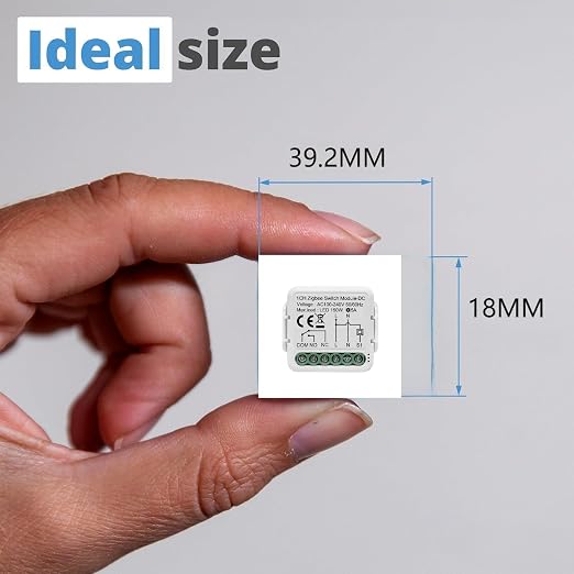 1 Channel DC 12V 24V AC 100/240V Tuya Smart Life App Dry Contact Zigbee Smart Relay Switch Module, Compatible with Alexa Google Home, Versatile Switch Works with Hubitat