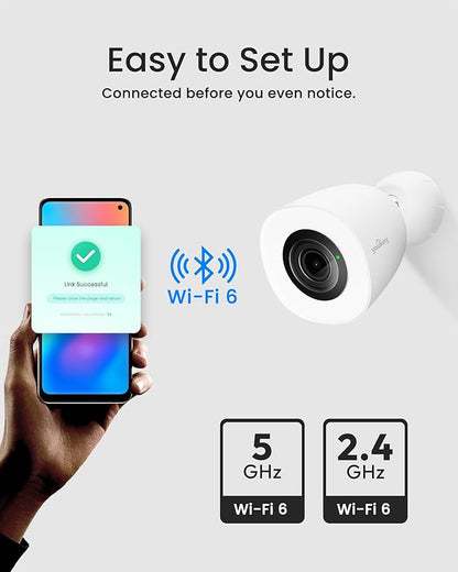 youkey 2.5K Wired Security Camera Outdoor, F1.0 Color24 Night Vision, Plug-in Cameras for Home Security Outside, 24/7 Continuous Recording, 130°FOV, 2.4/5GHz WiFi 6, Bluetooth Pairing, No Monthly Fees
