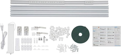 Electric Curtain Track, 7.08-13.78ft Motorized Curtain Track System, Smart Electric Curtain Rail with Remote Control, App & Voice Control, Compatible with Alexa and Google Home