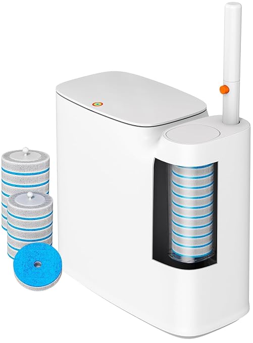 CTIME 3 in 1 Bathroom Trash can with toilert Brush,12 Refills
