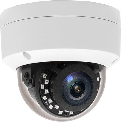 5MP PoE IP Vandal Dome Security Camera Outdoor, IP Network PoE Camera with 2.8mm Lens, 105° Wide Angle, H.265, Built-in Mic, IP66 Waterproof, 80ft IR Night Vision, Human Motion Detection