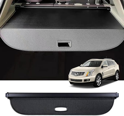 No drilling screw Retractable Cargo Cover Compatible with 2010-2016 Cadillac SRX , Rear Privacy Screen Car Storage Trunk Luggage Tonneau Security Shade Protector Anti Theft Shield (Carbon Fiber Style)