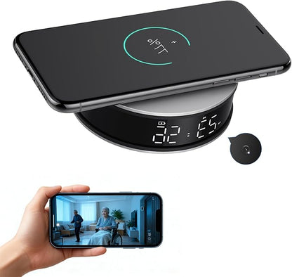 LIZVIE 2.4G WiFi Hidden Camera Clock - 1080P Real-Time Video Recorder with Motion Detection Alarm, Night Vision & Wireless Connectivity (2.4Ghz), Small Security Cam for Indoor Home/Office Surveillance