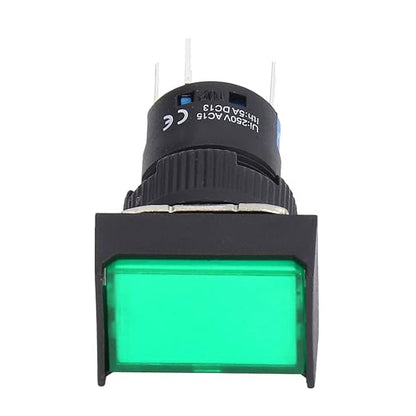 Push Button Switch 16mm Self Locking Design (Green)