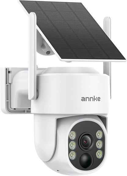 ANNKE Solar Security Camera Wireless Outdoor, 2.5K Dome Camera for Home Security, 360°Viewing, Solar Powered, Two-Way Audio, Smart PIR Motion Detection, Color Night Vision, SD/Cloud Storage, 2.4&5GHz