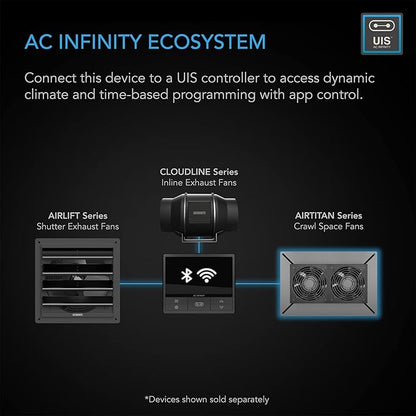 AC Infinity AIRTITAN S7, Ventilation Fan 12" with Speed Controller, IP-55 Rated for Crawl Space, Basement, Garage, Attic, Shed, Hydroponics, Grow Tents