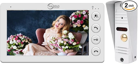 7 Inch Video Apartment Doorbell Intercom System,Two-Way Audio, Infrared Night Vision Function, IP65 Dustproof and Waterproof, Unlocking,90°Wide Angle Lens for Home Villa