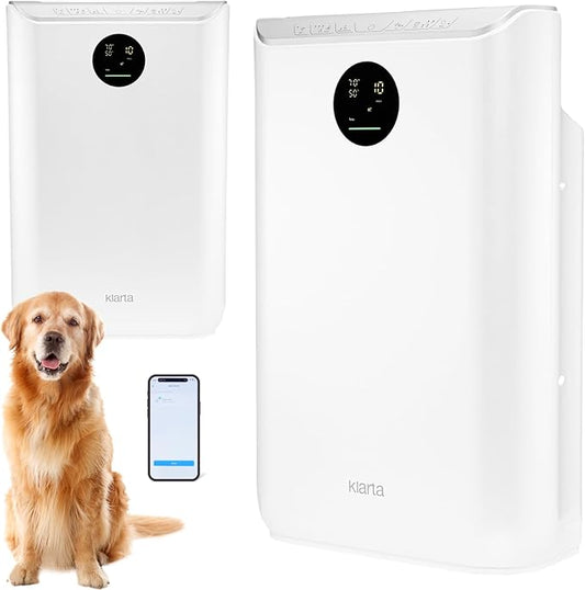 Air Purifier for Large Room - Up to 2775 ft² - Smart WiFi App - Ultra Quiet 24 dB - Air Purifiers for Home Pets - Removes Allergens, Smoke & Pet Odors - 99.97% Particle Filtration - Klarta Stor White