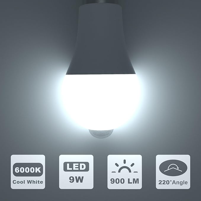 ORALUCE 丨 Bundle - Motion Sensor Light Bulbs (Pack of 2) & Smart LED Bulb A19 Wi-Fi and Bluetooth (Pack of 4)
