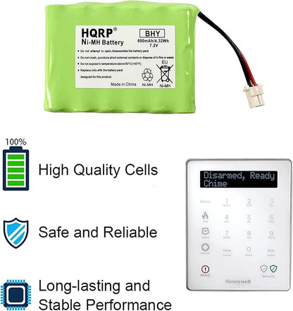 HQRP 7.2V Battery for Honeywell Intrusion 300-06868 TSS Keypad, 8DLWLTP100 WLTP100 8DLLKP500 8DLTSSCBASE1 LKP500 Lyric Smart Peripheral Wireless Keypad TouchPad ADT