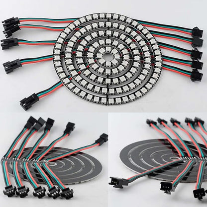 128 Bits WS2812 Addressable LED Ring with SM2.54-3P Wire, DC5V WS2812B 5050 RGB LED with Built-in Drivers Pixels Individual Controlling for Arduino Pi ESP8266 ESP32 Nodemcu (128 bits)