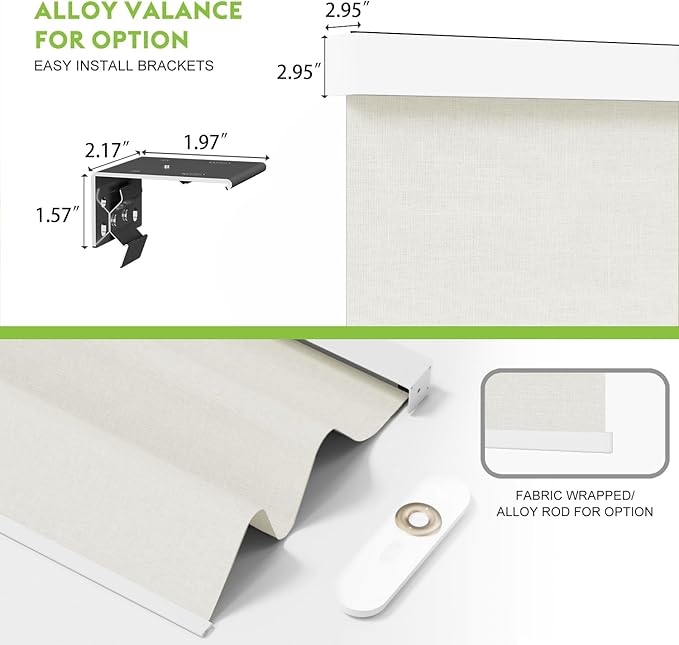 Motorized Blinds with Remote，100% Blackout Smart Blinds Motorized Roller Shades Compatible with Alexa Automatic Blinds for Windows Electric Window Blinds Customized Size Frost White Mist