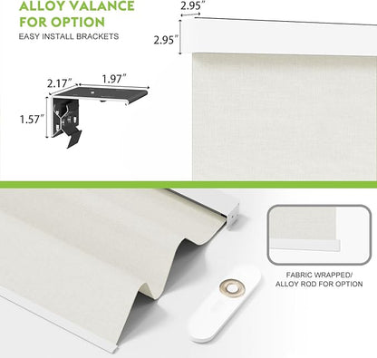 Motorized Blinds with Remote，100% Blackout Smart Blinds Motorized Roller Shades Compatible with Alexa Automatic Blinds for Windows Electric Window Blinds Customized Size Frost White Mist