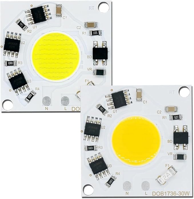 LED COB Chip 30W 2400lm Lumens Pure White Warm White Light 3000k 6500k 220V Smart IC No Need to Drive Commercial Lighting l(Pure White 6500K)